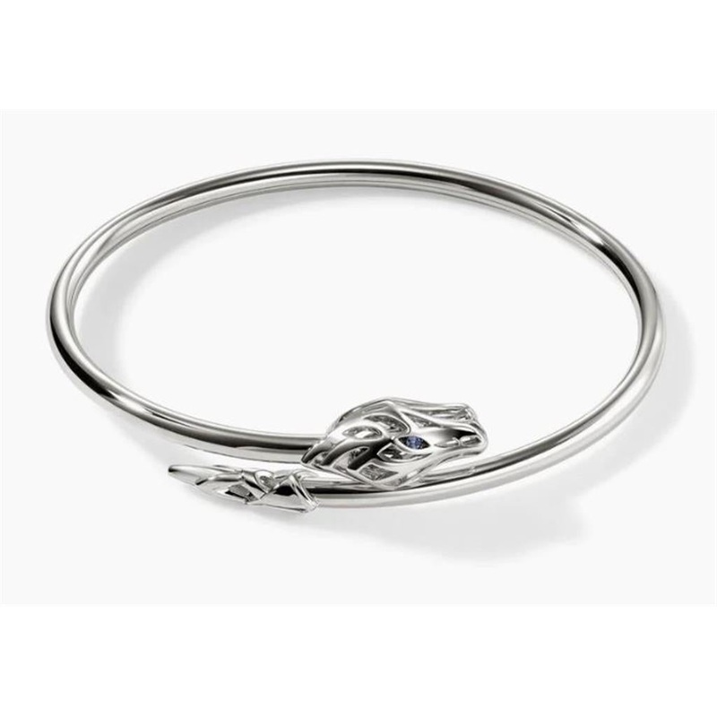 John Hardy Naga Slim Cuff With Blue Sapphire Eyes