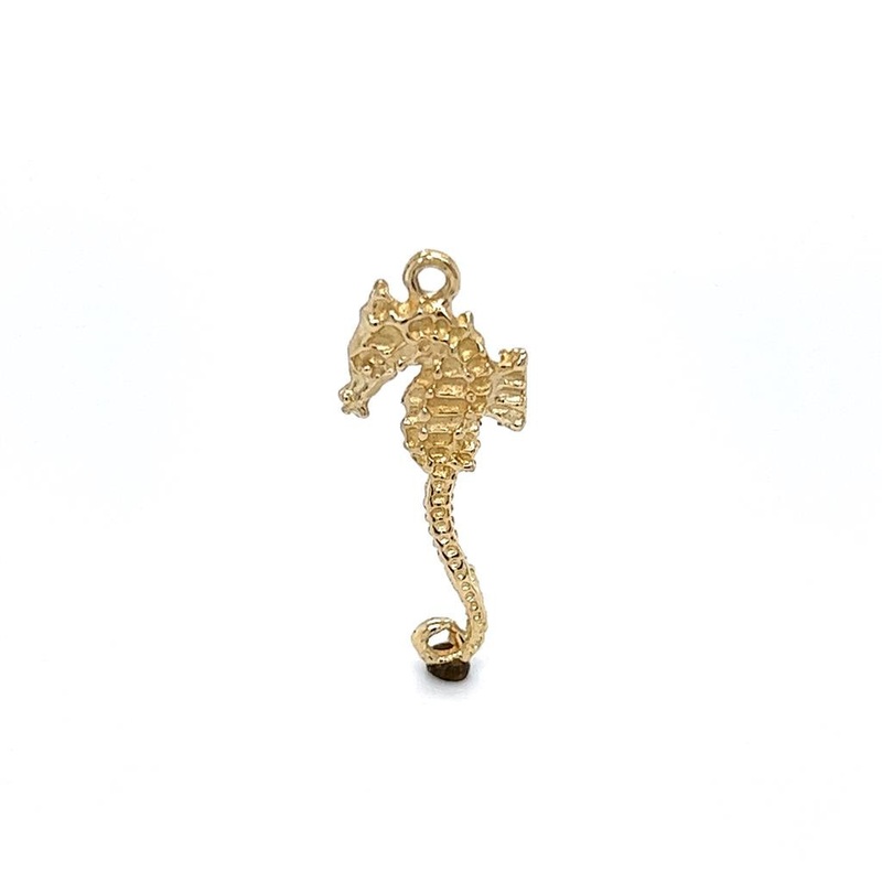 Yellow 14 Karat SeaHorse Charm Estate Jewelry with