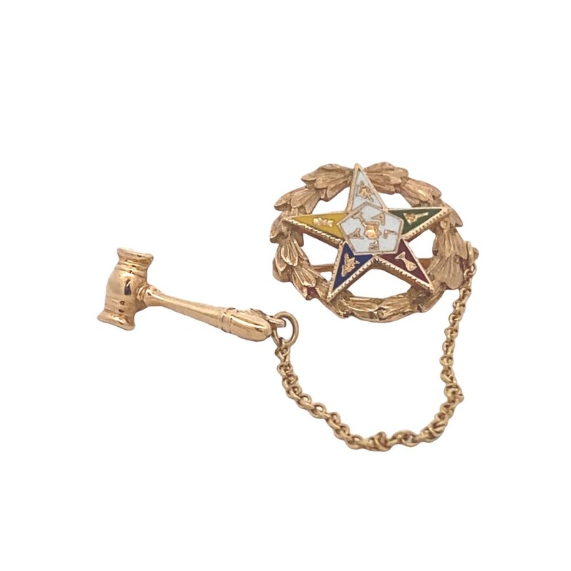 Yellow 14 Karat shine pin Estate Jewelry with