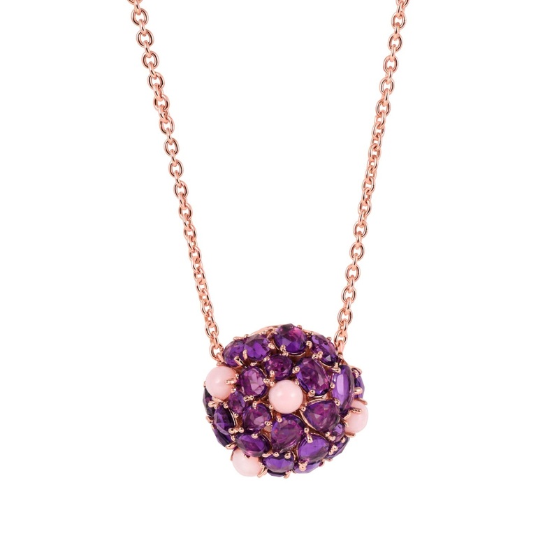Jaipur Amethyst and Pink Opal Pendant