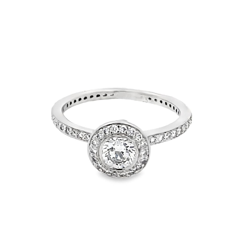 Platinum Endless Love Estate Jewelry with 1 Round Diamond