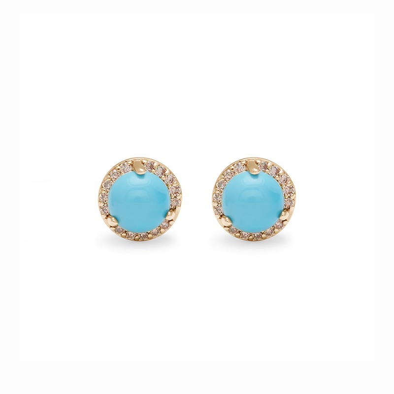 Rosette Stud Earrings (Medium) – Turquoise