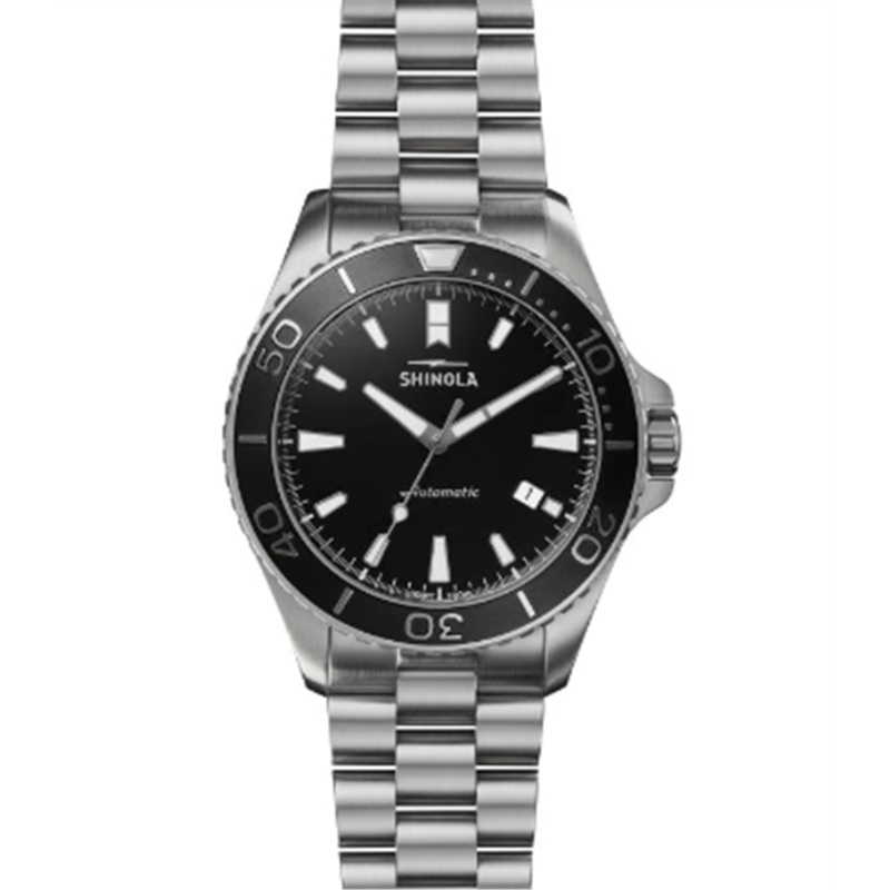 The Lake Superior Monster Automatic Watch with Black Face and Stainless Steel Bracelet