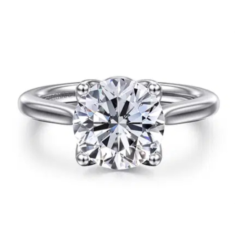 White 14 Karat Lotus Solitaire Remount Size 6.5 Designer: Gabriel & Co