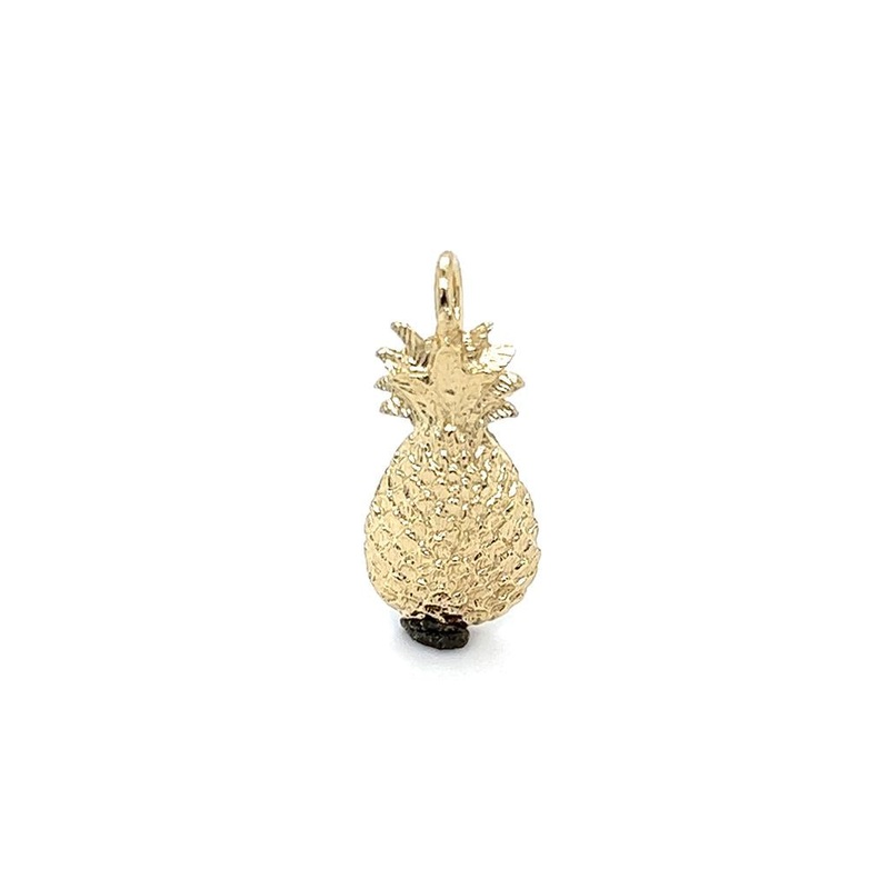 Yellow 14 Karat Pinapple Gold Charm Estate Jewelry with