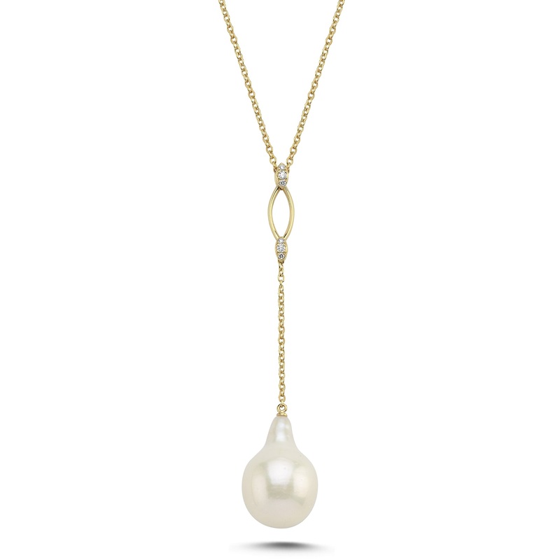 Single Grain Chain with Baroque Pearl