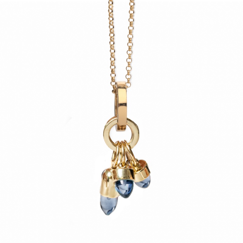 Skopelos Charm Necklace Tanzanite Blue Quartz