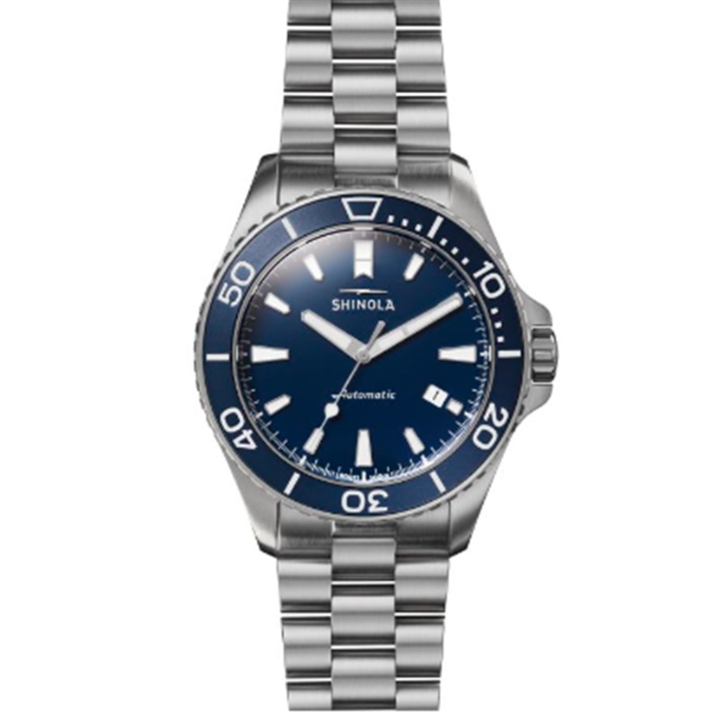 The Lake Michigan Monster Watch with Midnight Blue Face and Stainless Steel Bracelet