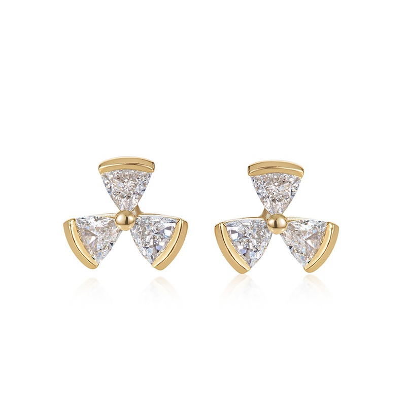 Trini Diamond Triple Studs