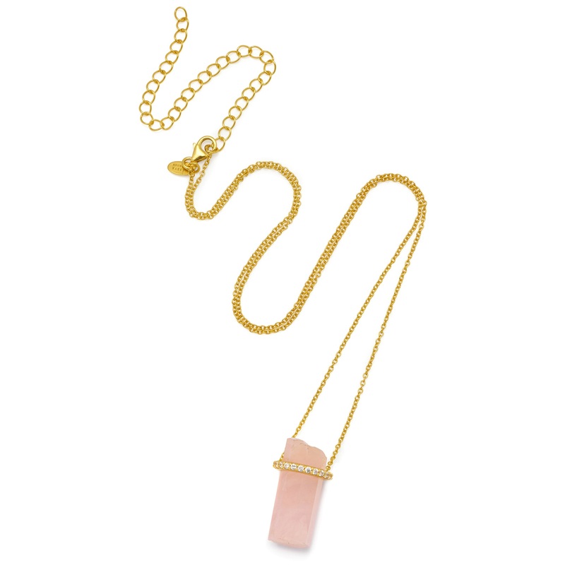 Gold Venus Rose Quartz Necklace