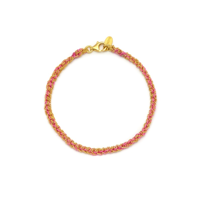 Panama Friendship Bracelet Gold and Pink