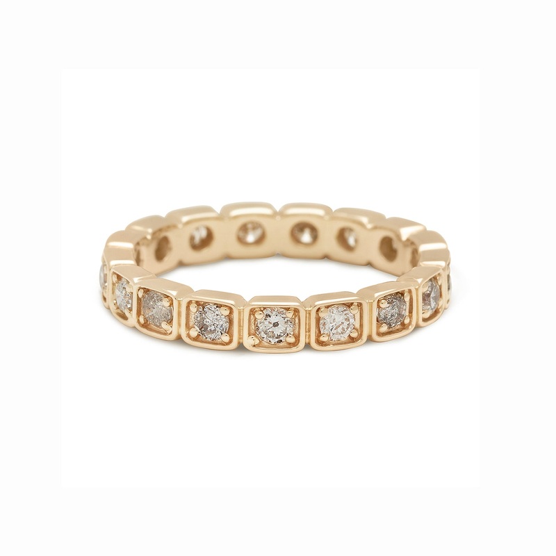 Wheat Eternity Band – Grey Diamonds