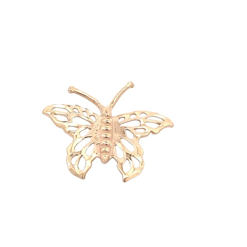 Yellow 14 Karat Gold Butterfly Charm Estate Jewelry with