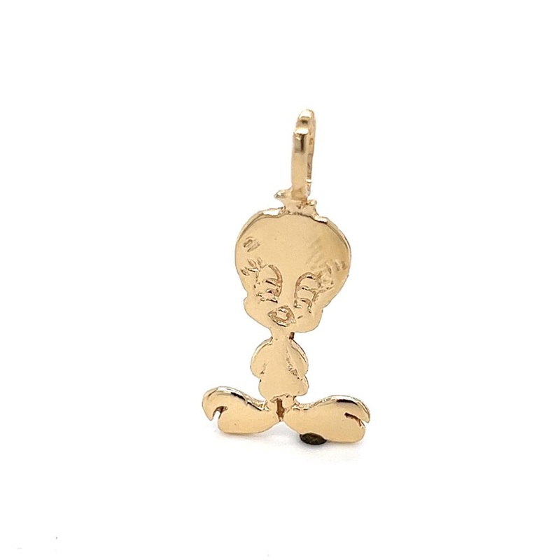Yellow 14 Karat Tweetie Bird Charm Estate Jewelry with