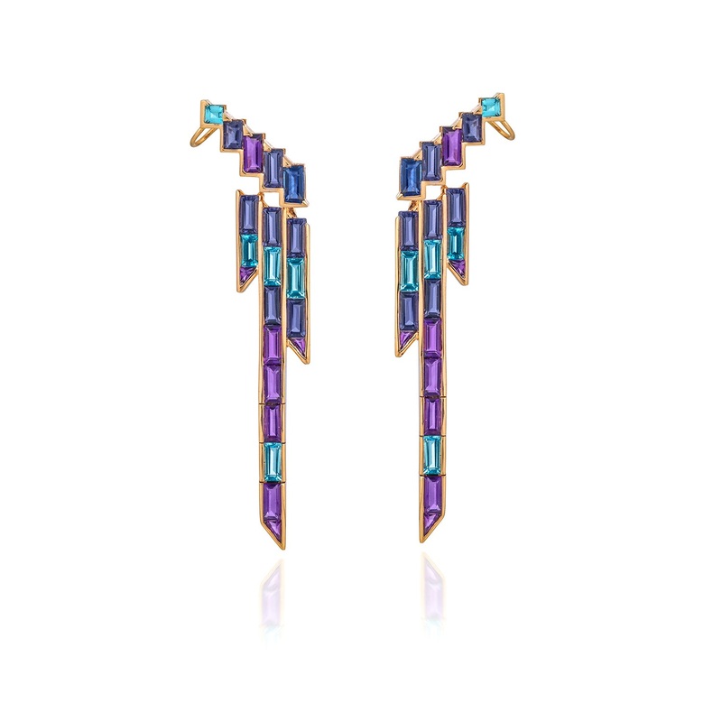 Electric Night – Vertical Cuff Earrings
