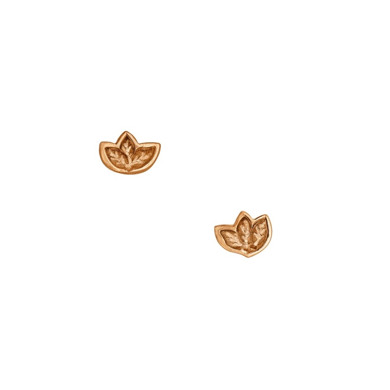 Fairtrade Rose Gold Leaf Stud Earrings