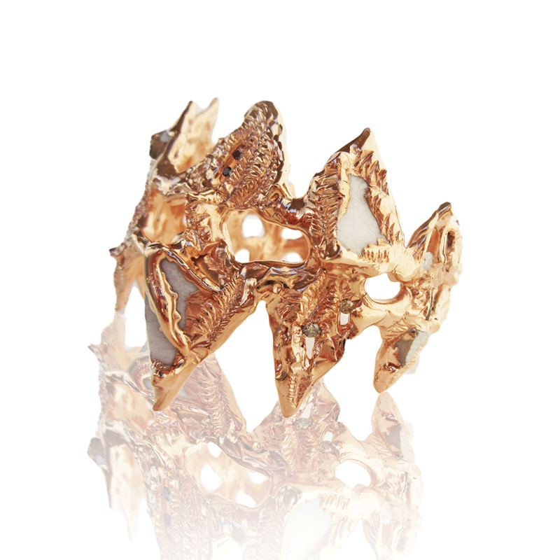 Leon Diamond Cuff with Porcelain