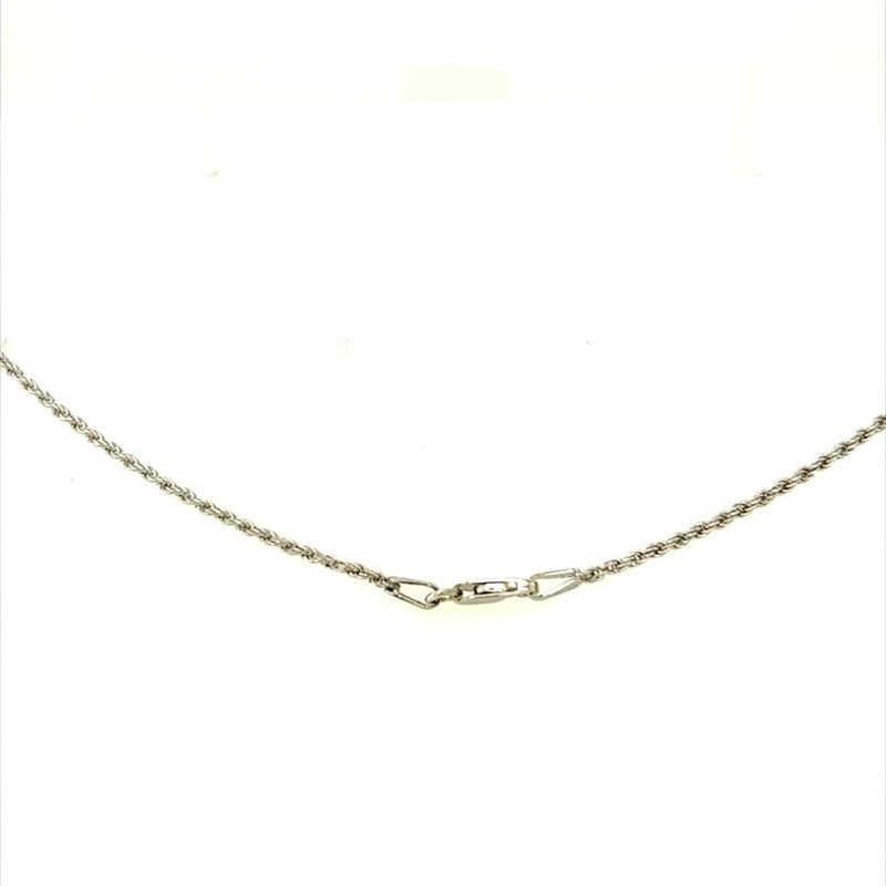 White 14 Karat Rope Chain with Lobster Clasp Estate Jewelry with