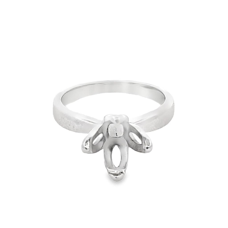 White Platinum Tulip Basket Solitaire Mounting Estate Jewelry with