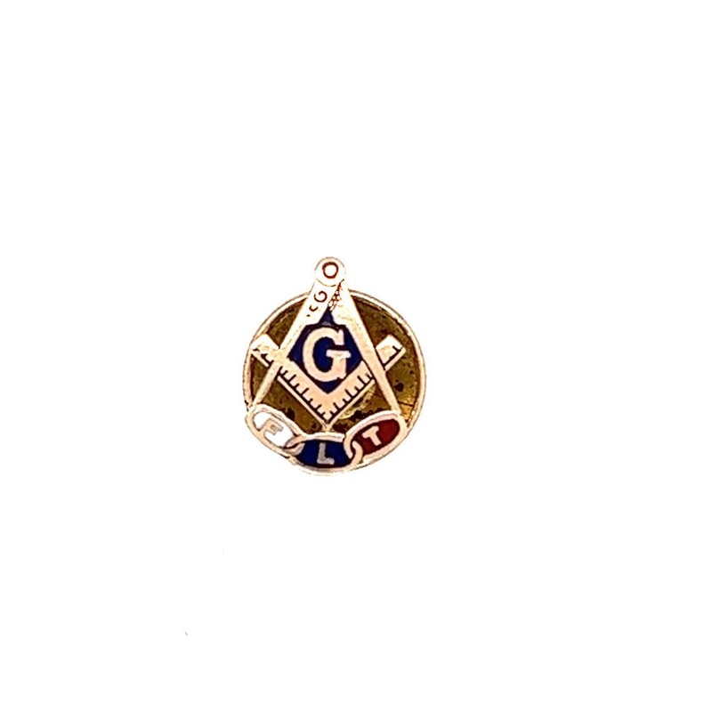 Gold Plated Masonic Pin Estate Jewelry with