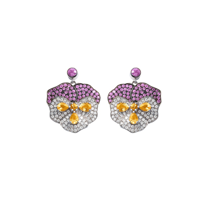 Violet Mini Diamond Earrings – Pink