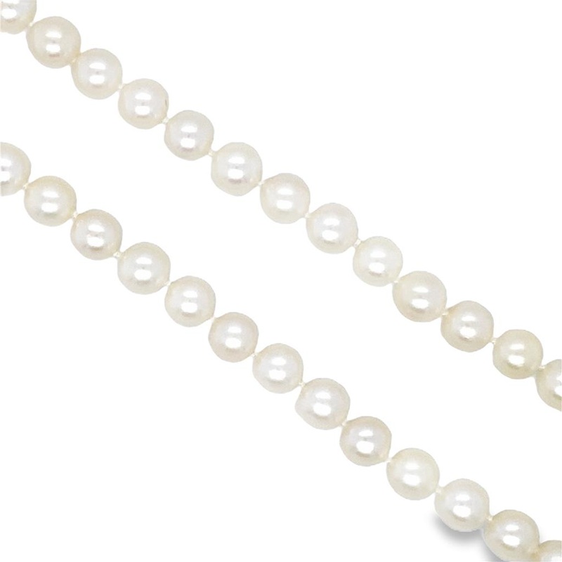 Yellow 14 Karat Freshwater Pearl Necklace Estate Jewelry Length 29.5 =