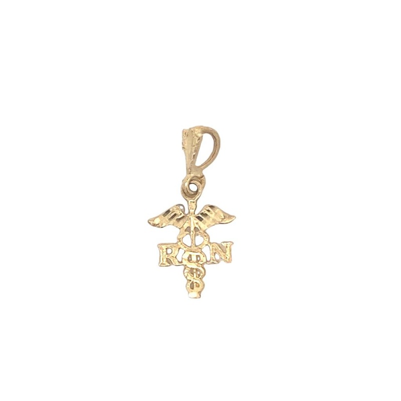 Yellow 14 Karat Registered Nurse “RN” Pendant Estate Jewelry with