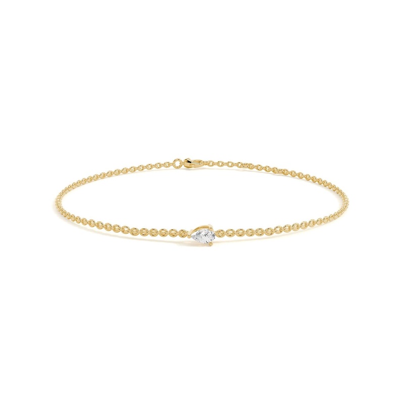Pear Delicate Solitaire Bracelet