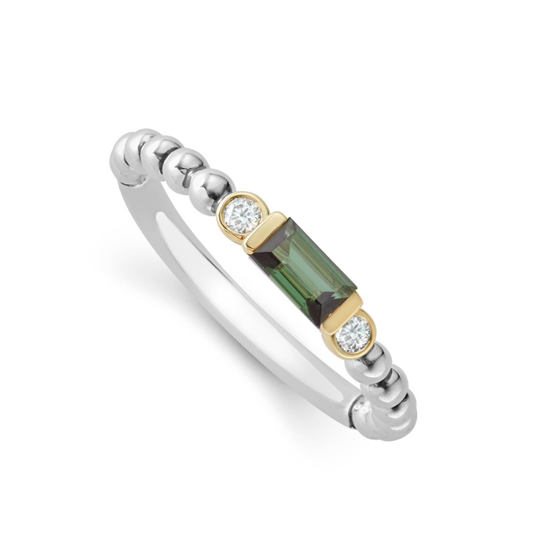 Rittenhouse Green Tourmaline Stacking Ring with Diamonds