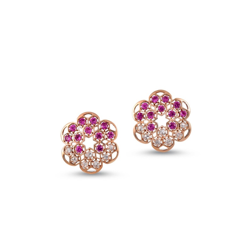 Sarai Pink Sapphire and Diamond Earrings