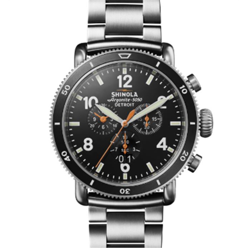 The Runwell Sport Watch with Black Face and Solid Titanium Bracelet
