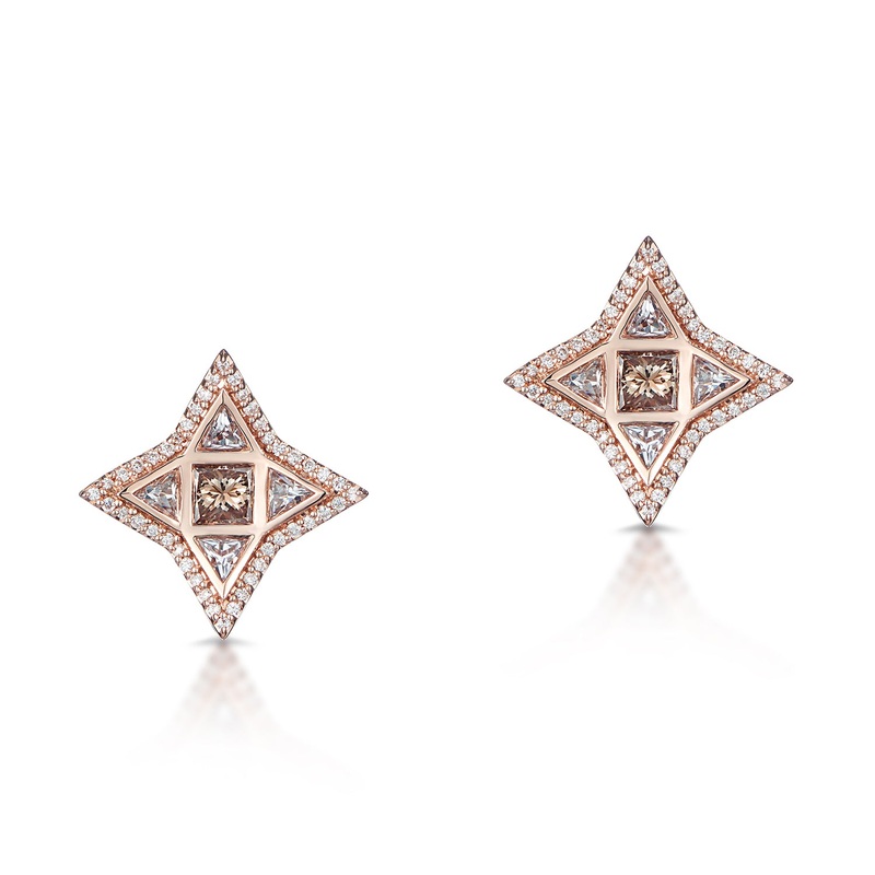 Trinity Studs in Rose Gold