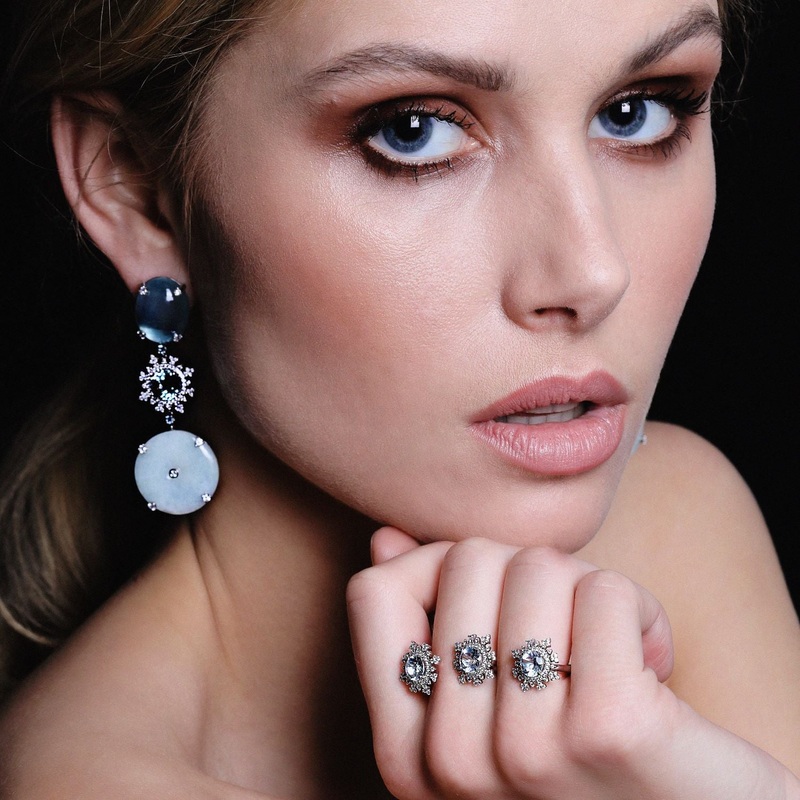 Tsarina Aquamarine and Jade Earrings