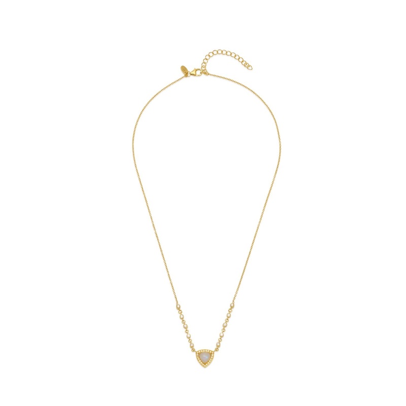 Moonstone Pyramid Charm Necklace