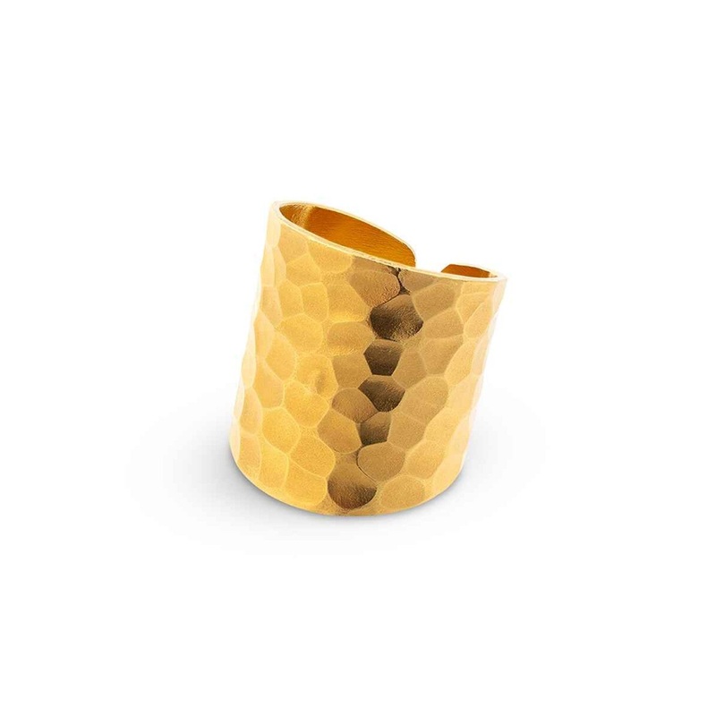 Nudo Gold Long Hammered Ring
