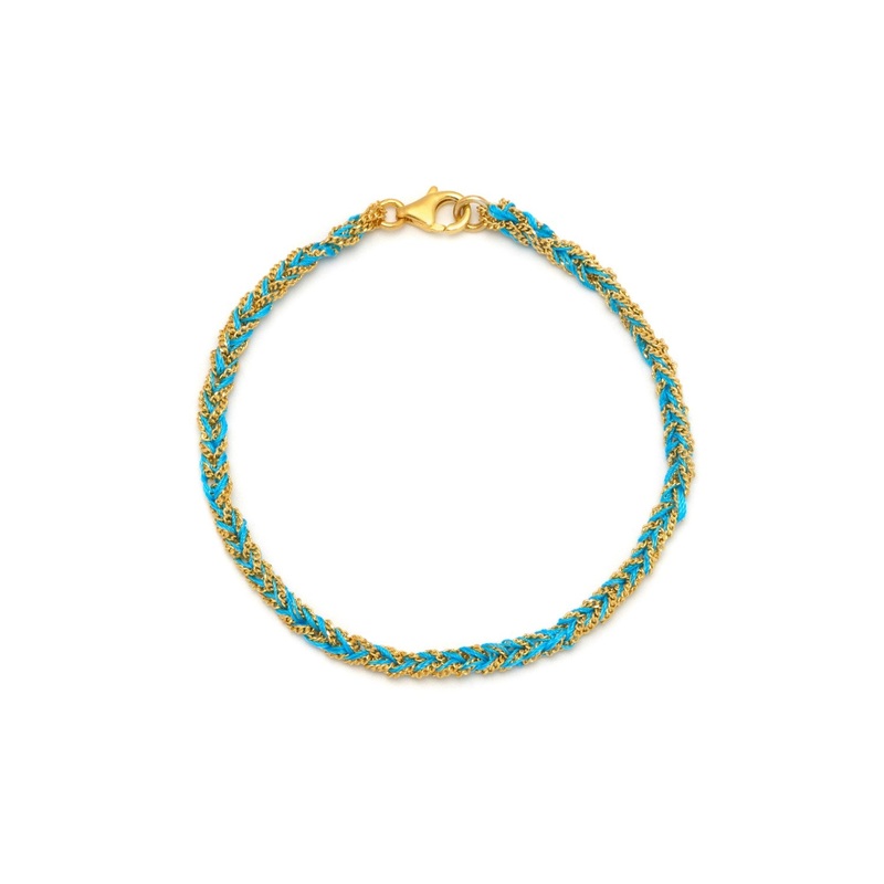 Panama Friendship Bracelet Gold and Turquoise