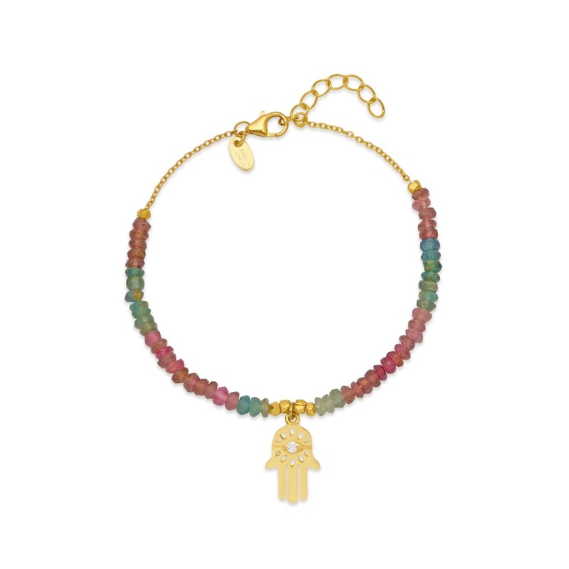 Tourmaline Hamsa Bracelet