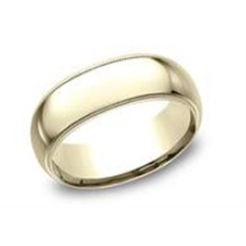 Yellow 14 Karat Milgrain 8mm Wedding Band Estate Jewelry Size 10 Gram