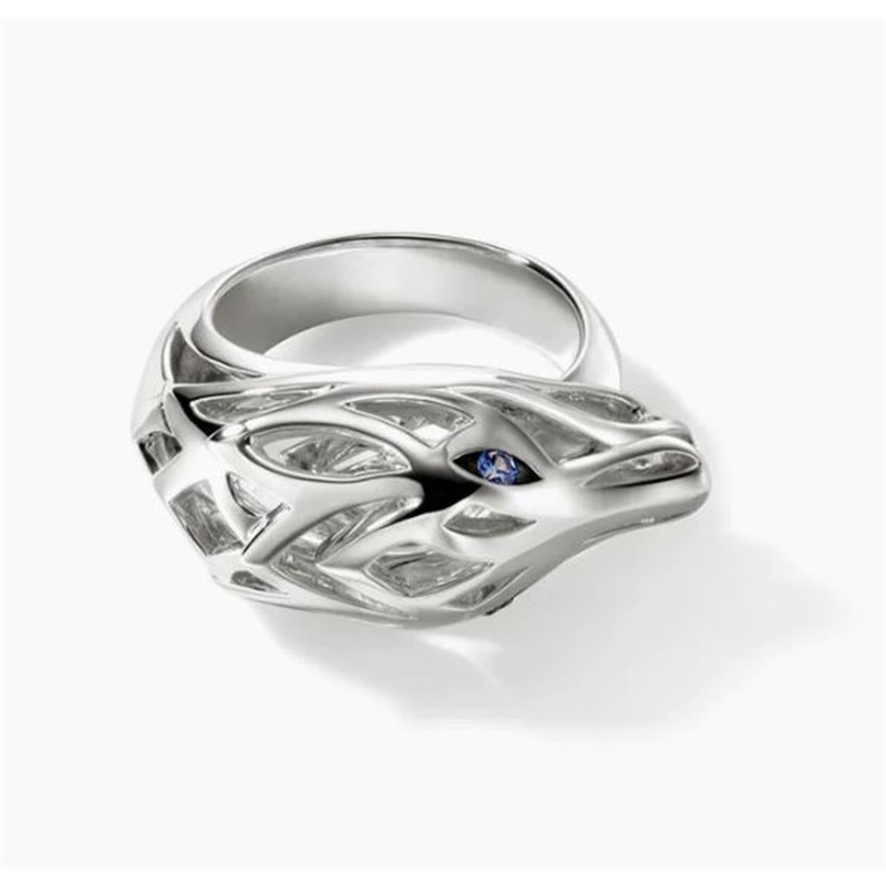 John Hardy Naga Ring With Blue Sapphire Eyes