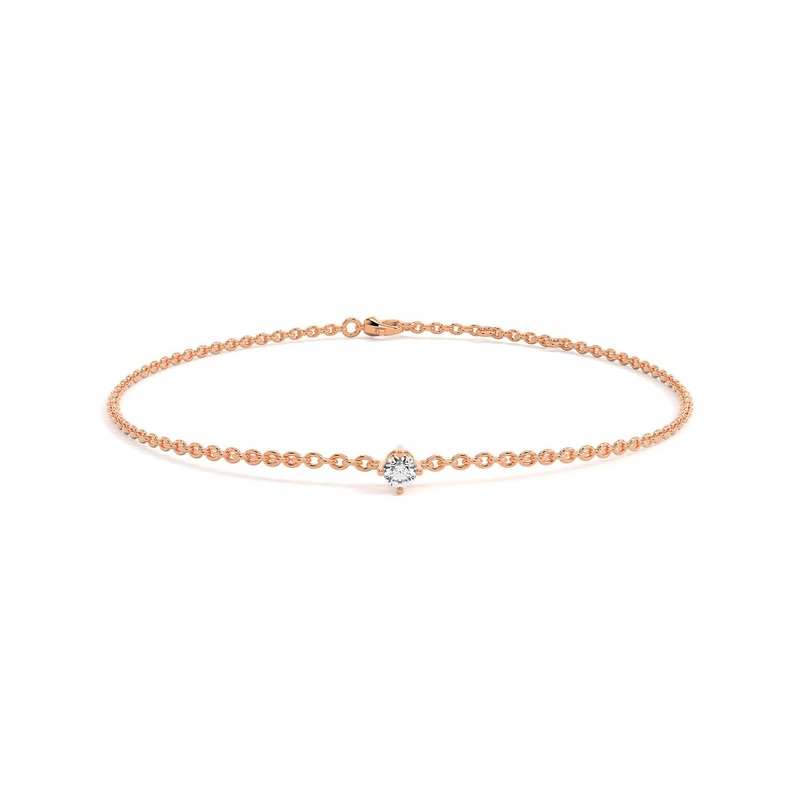 Round Delicate Solitaire Bracelet