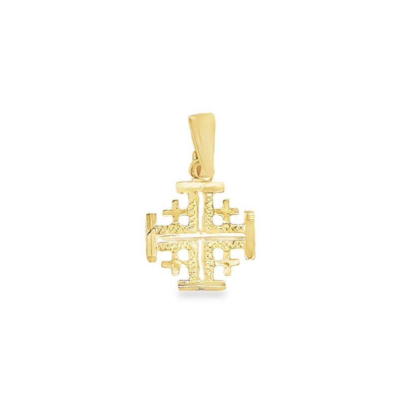 Yellow 18 Karat Jerusalem Cross Pendant Estate Jewelry Gram Weight: 1.