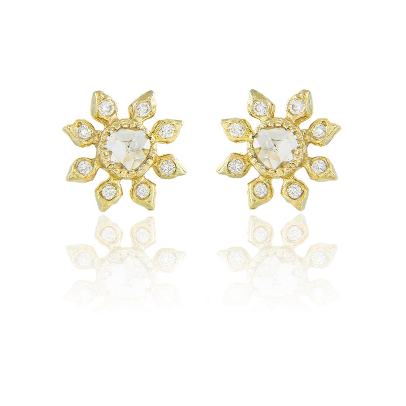 Diamond Flower Studs