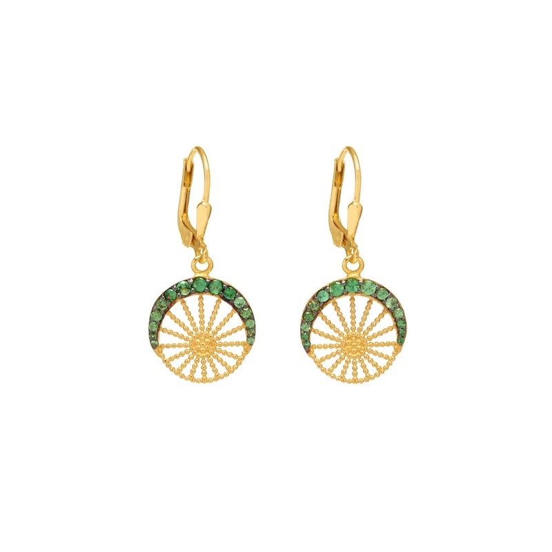 Moonlight Hoop Earrings Tsavorite