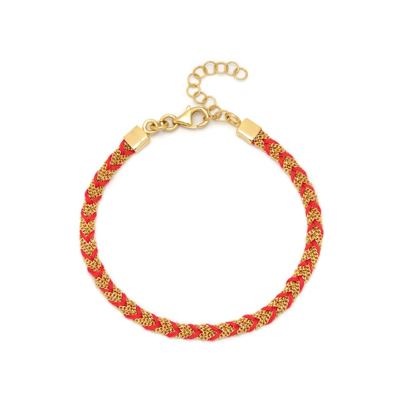 Red and Gold Kuna Friendship Bracelet