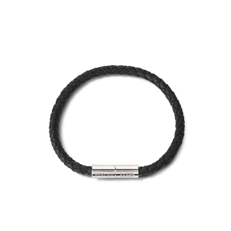 Teman Slim Woven Leather Bracelet – Nightfall