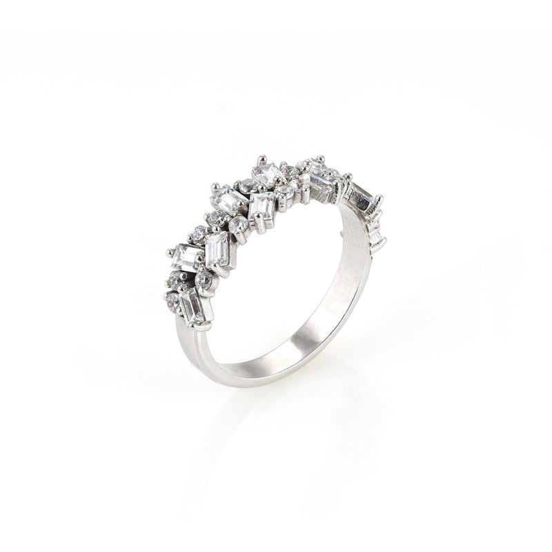 White Gold Jagged Eternity Ring