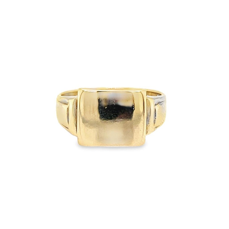 Yellow 10 Karat Rectangular Signet Ring Estate Jewelry with