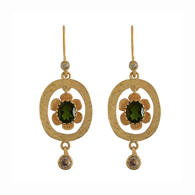 Dolly Tourmaline Diamond Gold Dangle Earrings