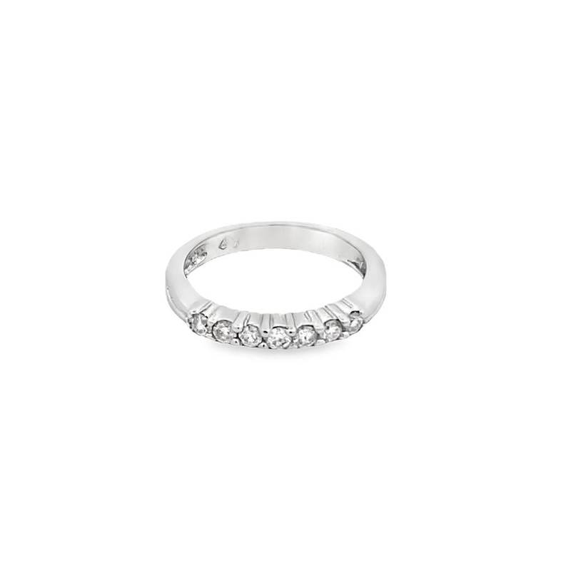 Estate 14 Karat White Gold Diamond Wedding Band