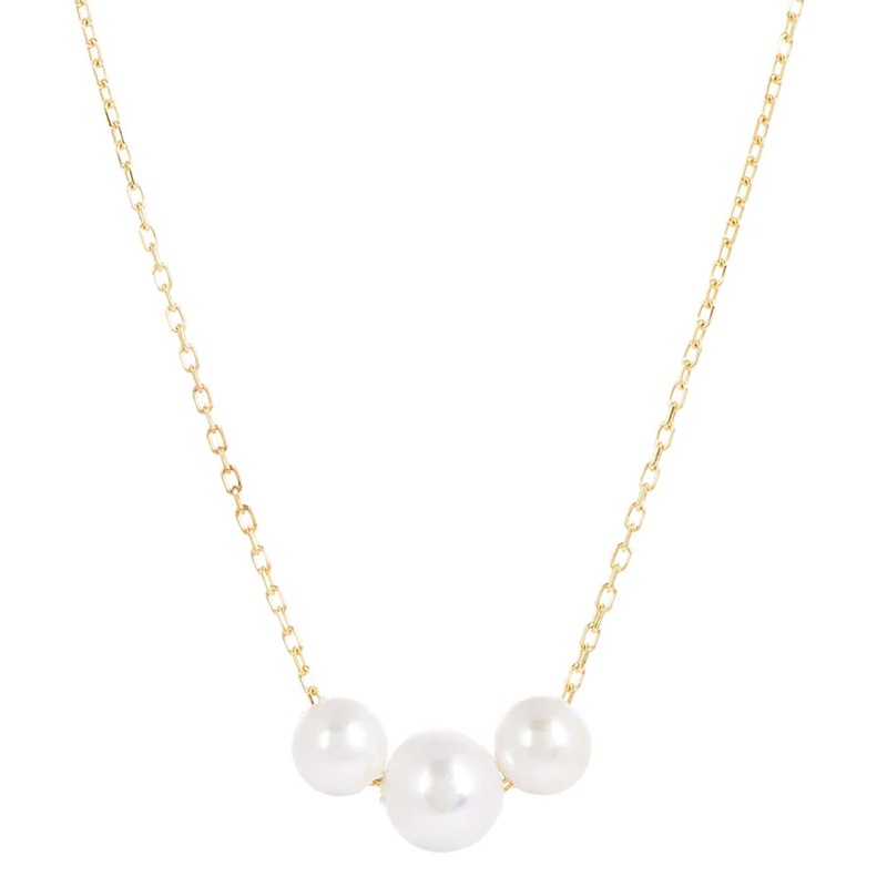Laura Gold Chain Necklace with Tripple Pearls